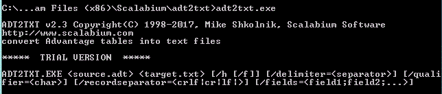Command line (console) mode for adt2txt