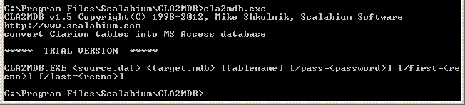 Clarion to MS Access converter screenshot