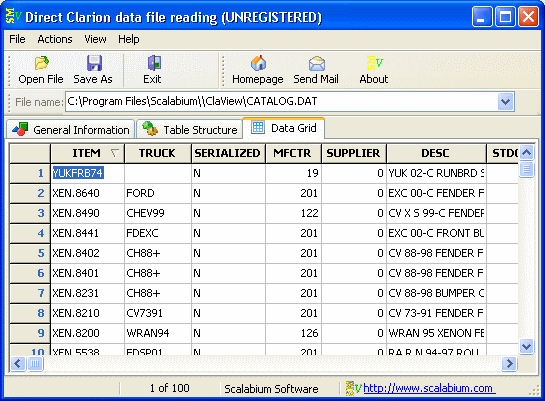 table view in grid