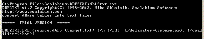 DBase to Text converter screenshot