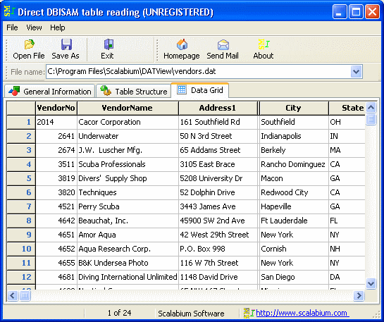 table view in grid