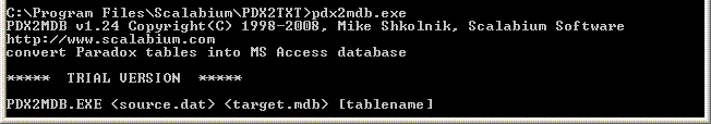 Paradox to MS Access converter screenshot