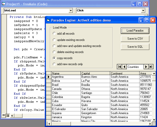 Paradox Direct Engine (ActiveX) screenshot