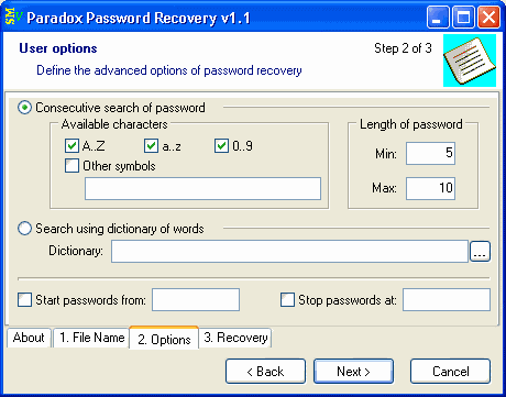 specify brute force setting