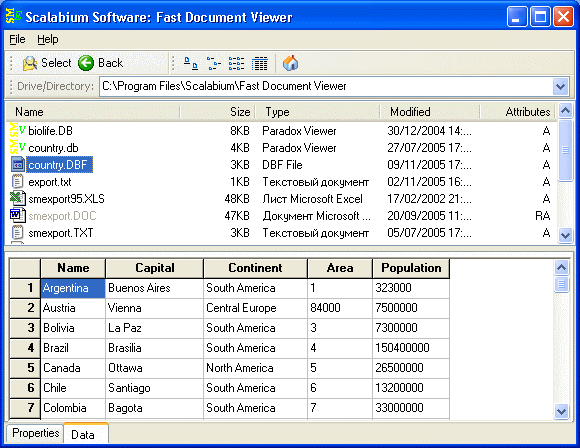 database table view