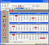 Calendar with checked holidays (Canada 2003 year)