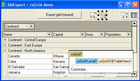 export to MS Excel from cxGrid