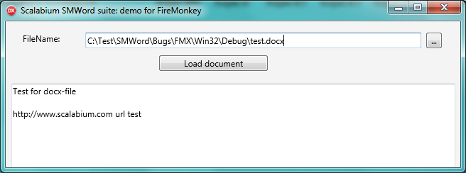 SMWord sample for FMX (FireMonkey)