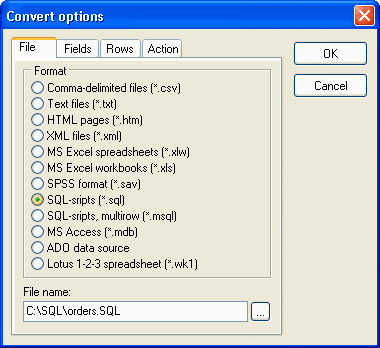 Save as sql-script