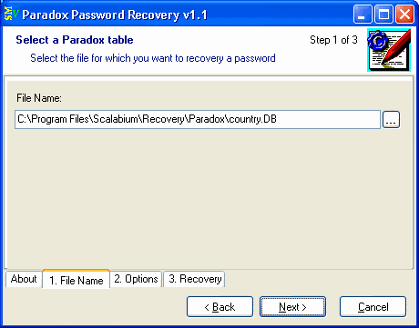 select encrypted paradox table